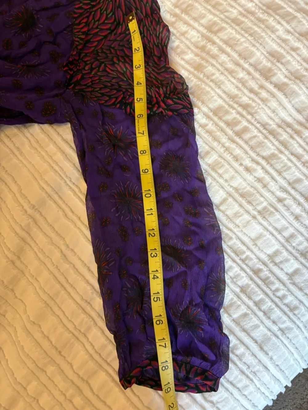 Purple Printed V-Neck Tiered Midi Dress - Picture 9 of 10